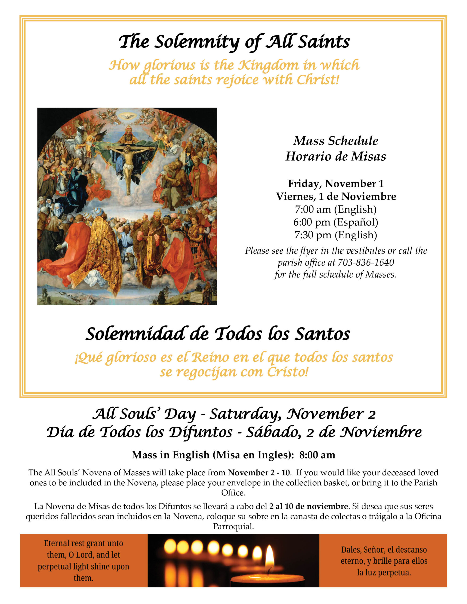 All Saints and Souls English and Spanish for website Saint Rita